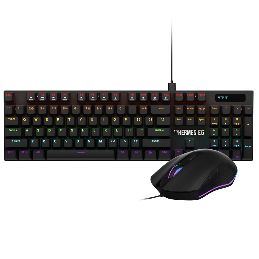 COMBO CLAVIER MECANIQUE MOUSE GAMING GAMDIAS HERMES E6 2IN1
